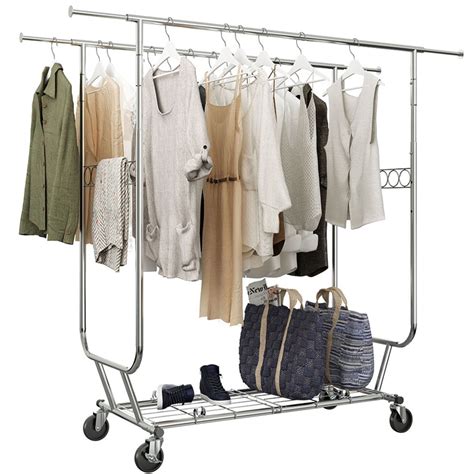 rolling clothes rack with wheels